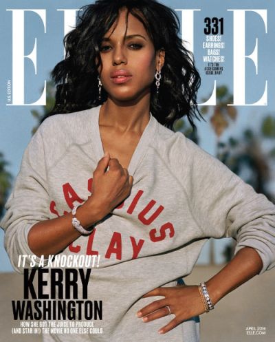 Coupe de cheveux Kerry Washington d�coiff�e pour le ELLE magazine