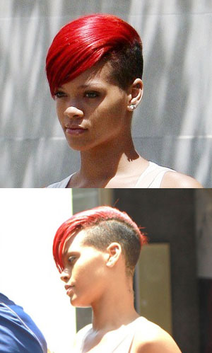 photos coiffure rihanna cheveux rouges