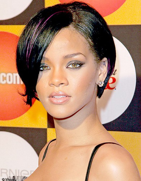 photos coiffure rihanna coiffure bob meche violet